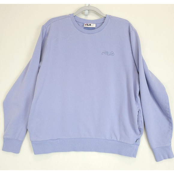Fila Tops - Fila‎ Sweatshirt XL Pullover Long Sleeve Pockets Crewneck Lilac Cotton Logo